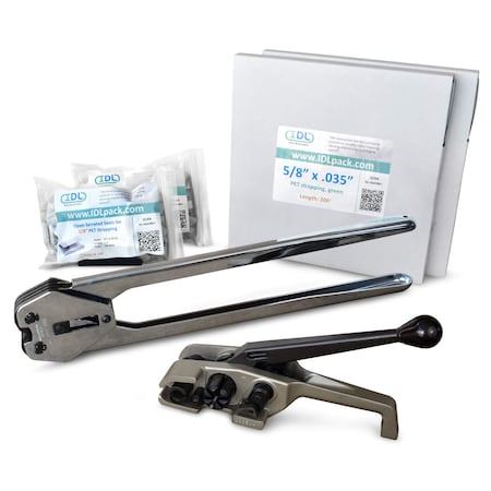 Idl Packaging 5/8" HD Polyester Strapping Kit, 400 Ft. Tensioner/Sealer PM.PSK.58.400